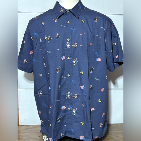 Kingsize 2XL BIG Patriotic button up perfect for the 4th of July 33” L 27” p2p - Picture 2 of 7